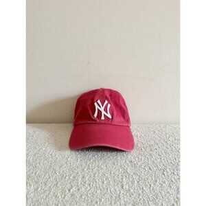'47 NEW YORK YANKEES Red Cotton Canvas Embroidered Baseball Hat